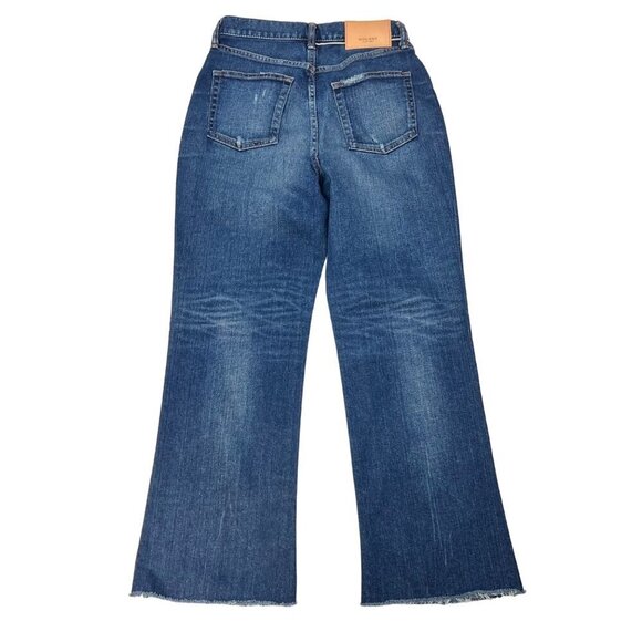 Moussy Vintage Womens Rhode Cropped Flare-Hi Jeans Distressed Raw Hem 28 New - Picture 8 of 11